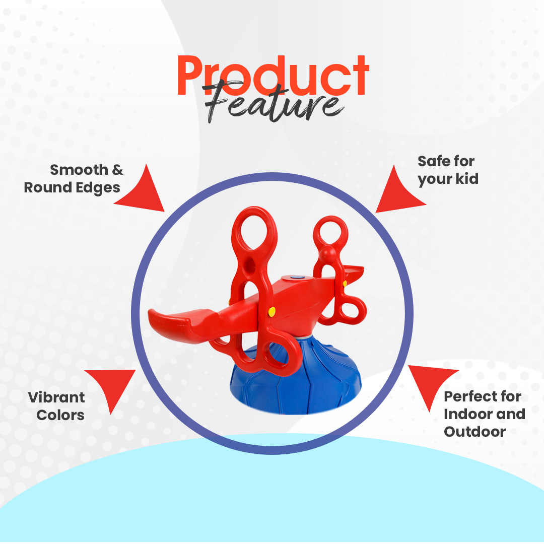 OK PLAY FUN STATION SPIN-O-ROUND BLUE/RED - See-Saws & Rockers