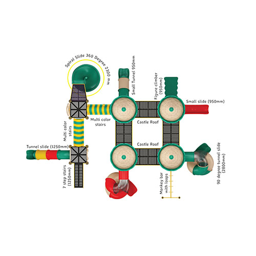 OK Play Castle Series outdoor multiplay structure for schools and parks