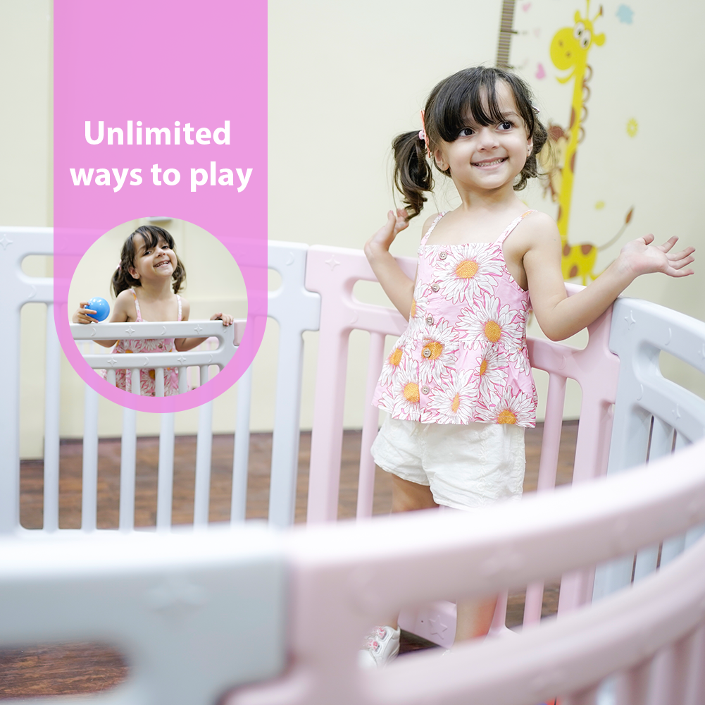 OK Play Play Pen – Pink/Grey - Multiplay & Combo Systems